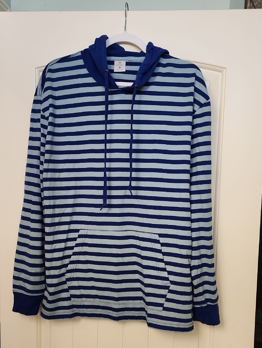 Zine Clothing Navy and Light Blue Striped Hoodie